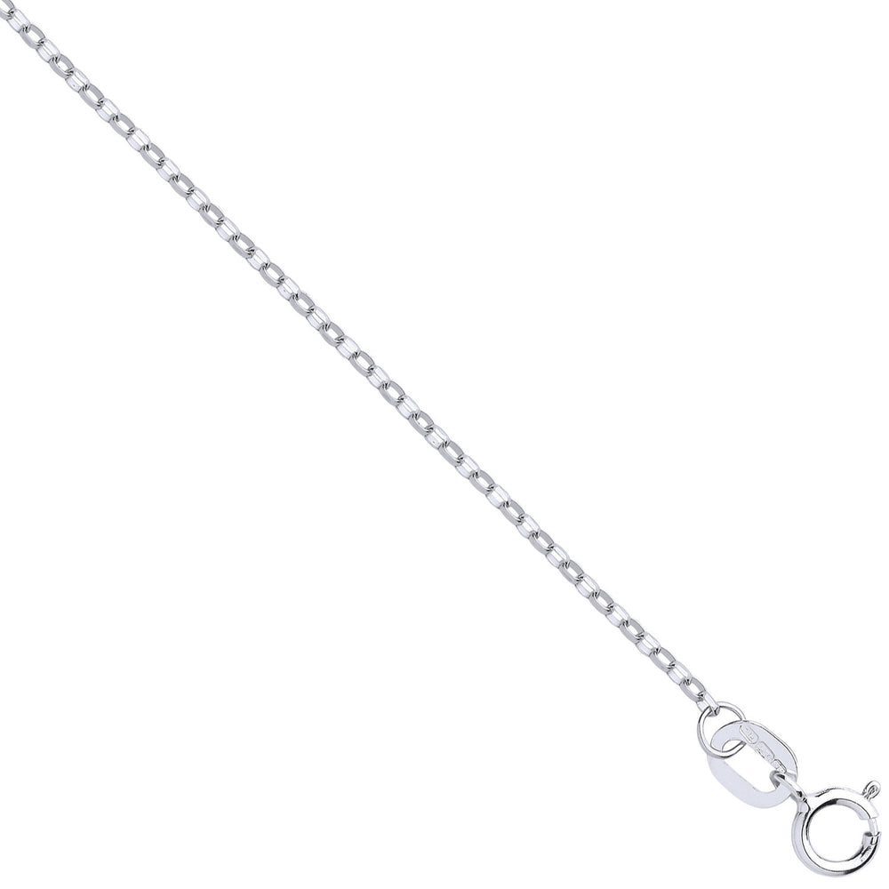 White Gold 0.9mm Diamond Cut Trace Chain