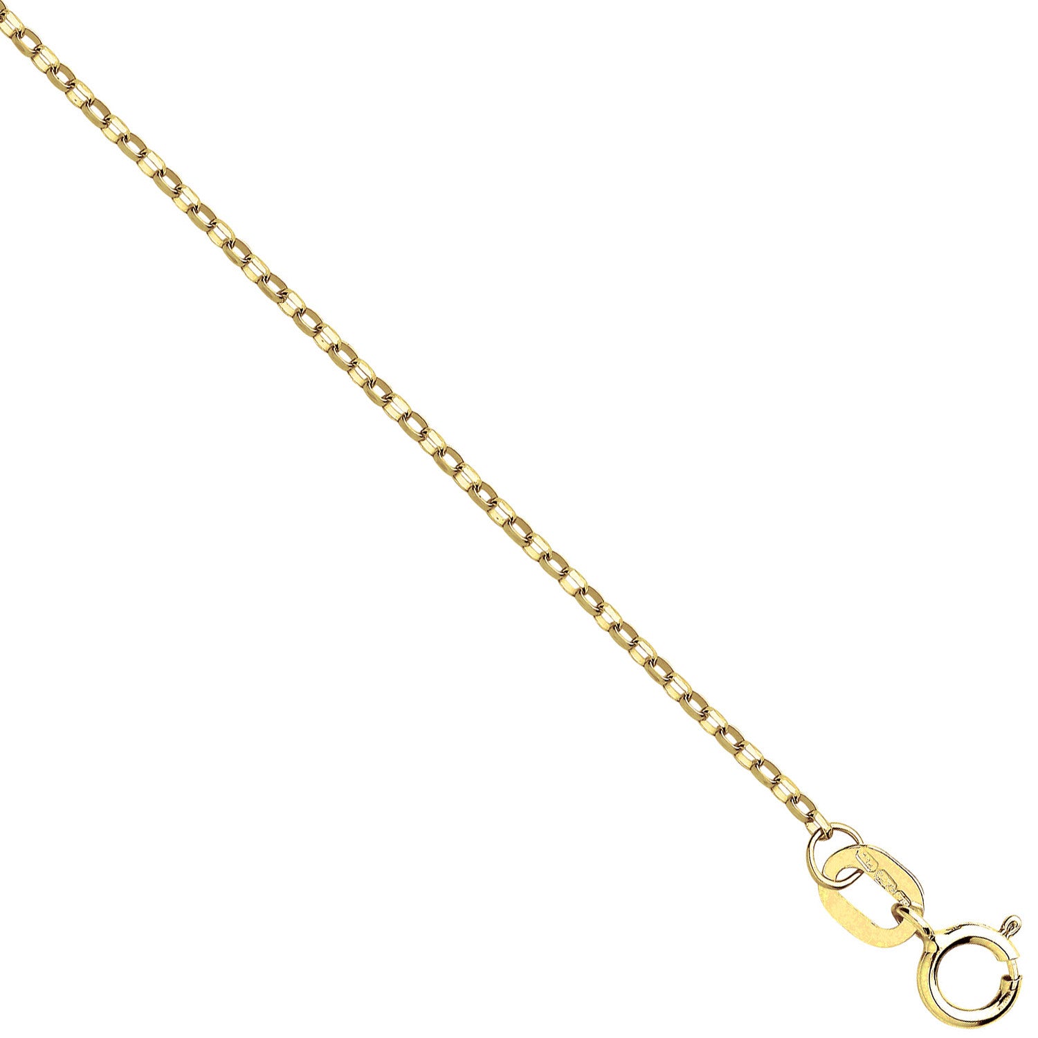 Yellow Gold 0.9mm Diamond Cut Trace Chain