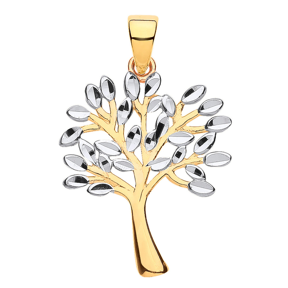 White/Yellow Gold Tree of Life Pendant
