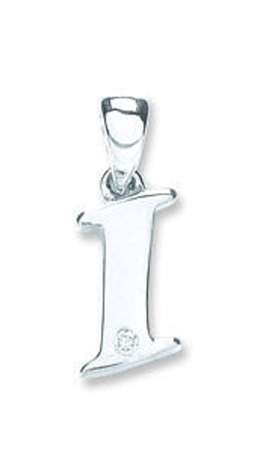 9ct White Gold 0.01ct Diamond I Initial