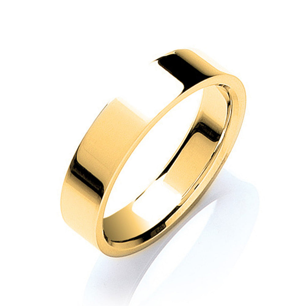 5mm Flat Court Shape Wedding Band