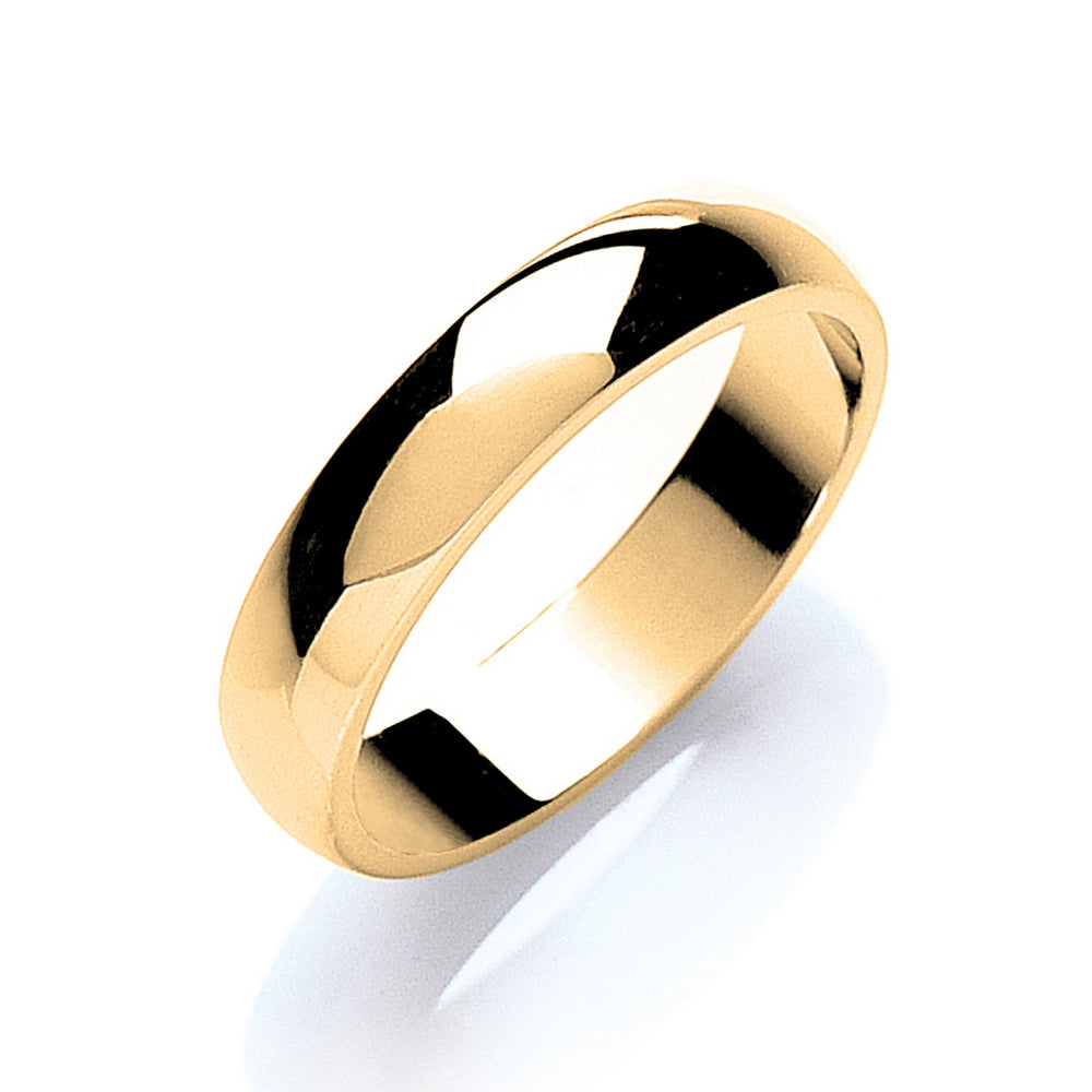 4mm Plain D-Shape Wedding Band – product view