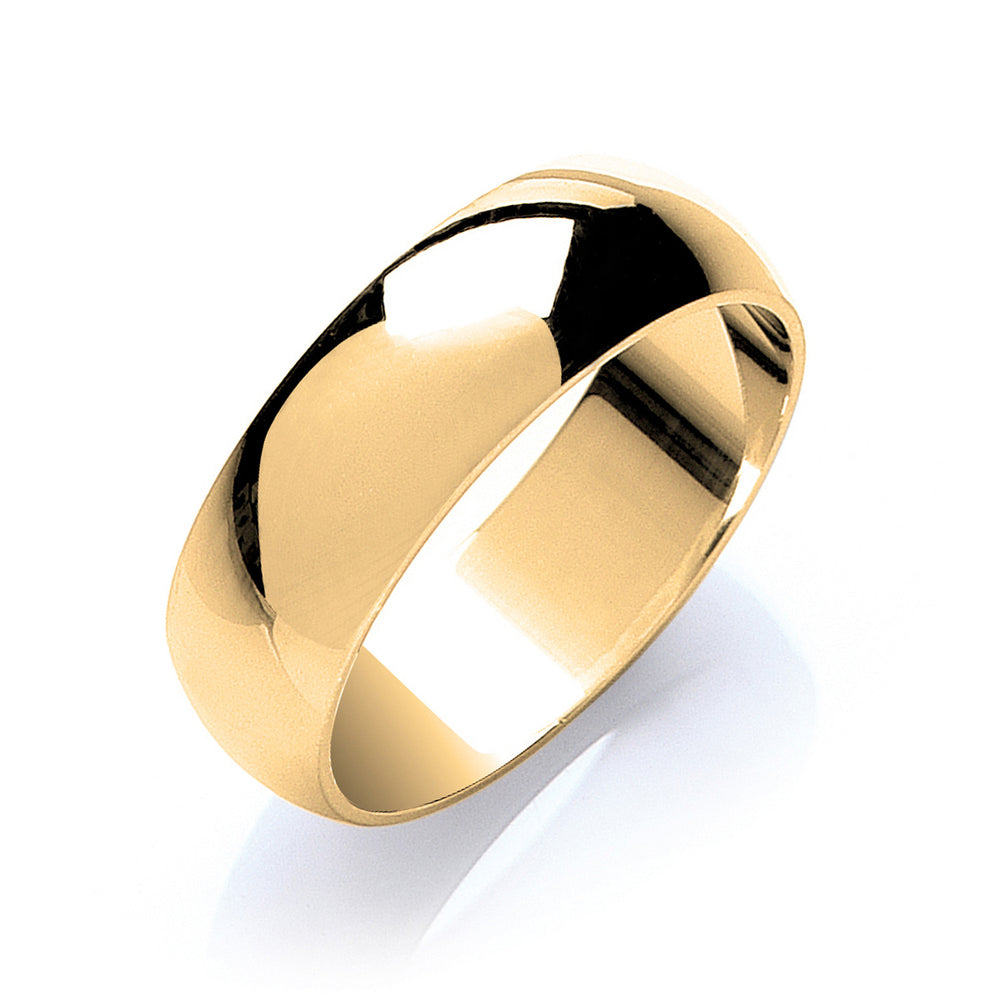 7mm Plain D-Shape Wedding Band