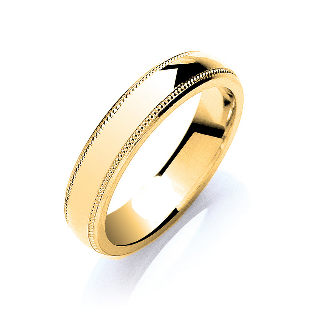 5mm Court Mill Grain Edges Wedding Band