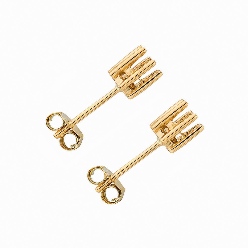 18ct Yellow Gold Earrings Mount 0.70-0.75ctw – product view