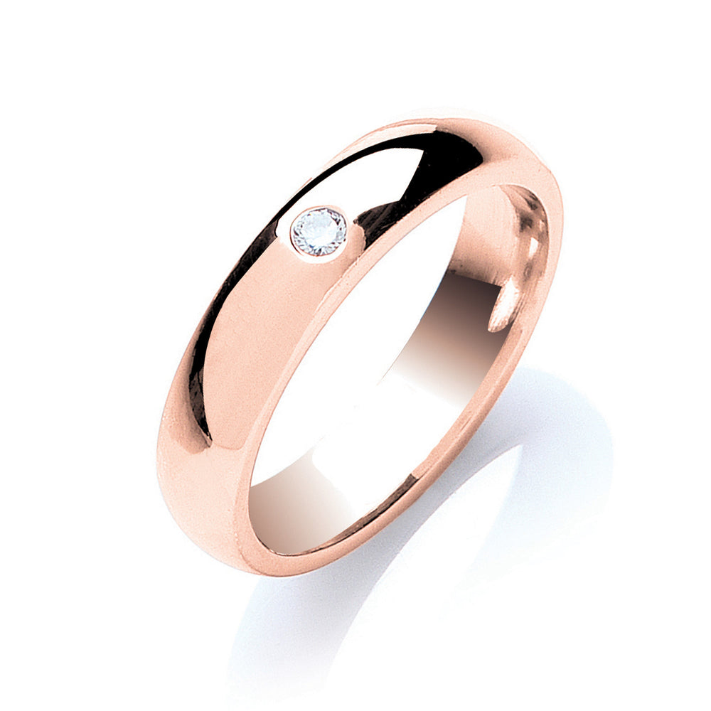 0.10ct S/S Brilliant Cut Diamond Set 5mm Court Wedding Band