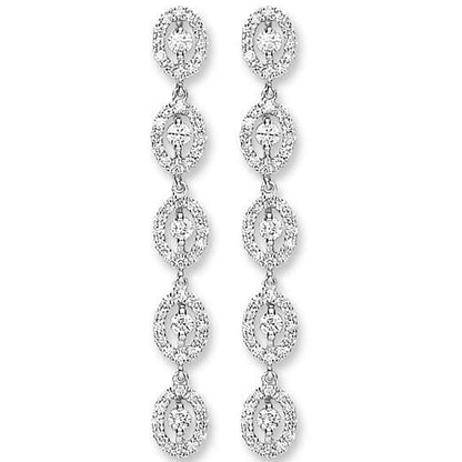 18ct White Gold 1.29ct Diamond Drop Earrings