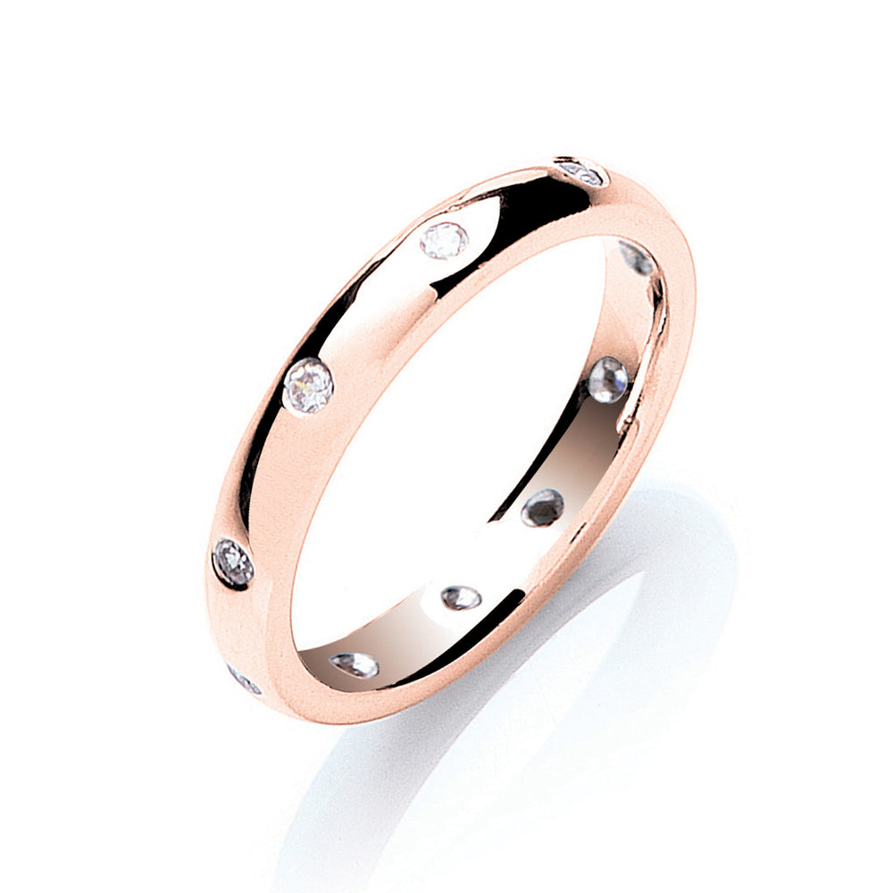 0.20ctw 10st Brilliant Cut Diamond Set 3mm Court Wedding Band