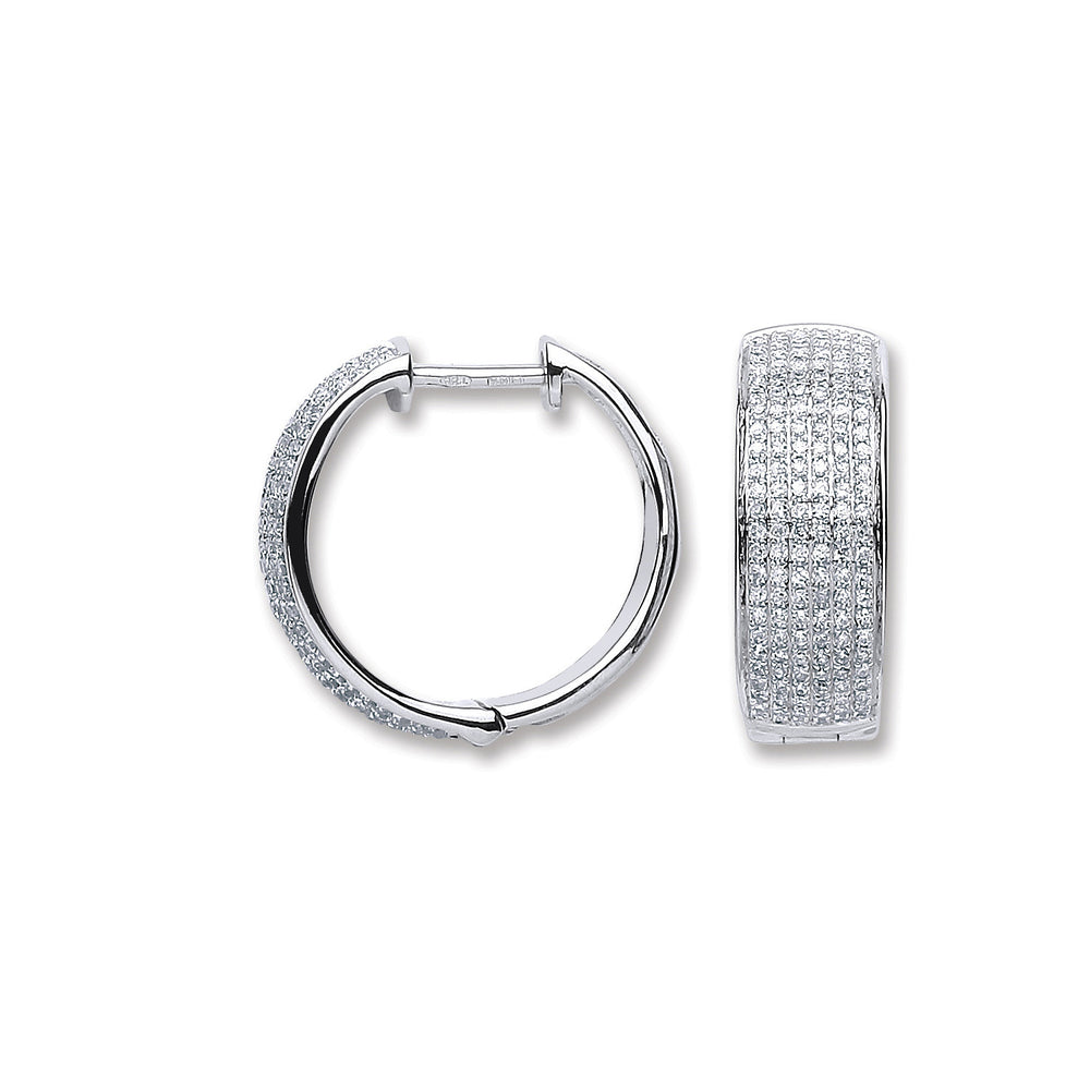 18ct White Gold 0.55ct Diamond Hoop Earrings – product view