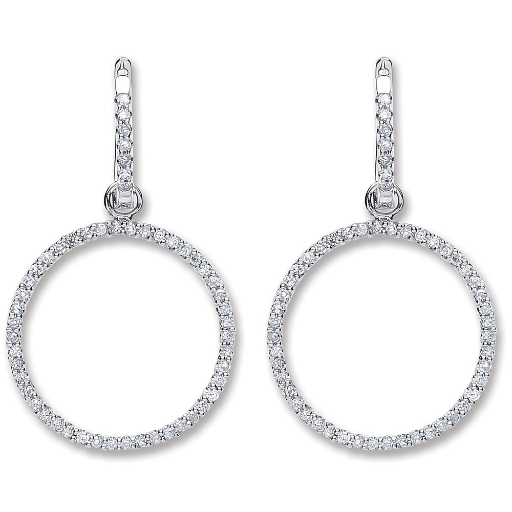 18ct White Gold 0.55ct Diamond Drop Earrings