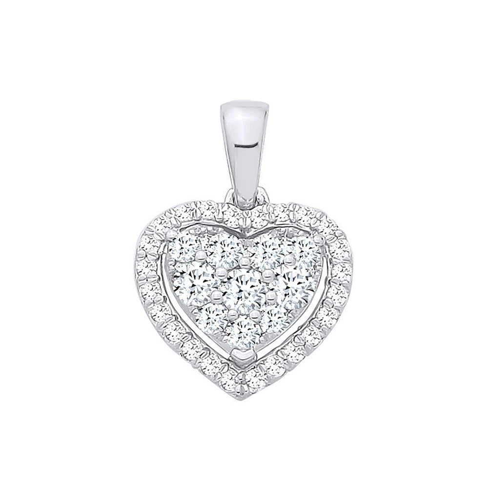 18ct White Gold 0.40ct Diamond Heart Pendant