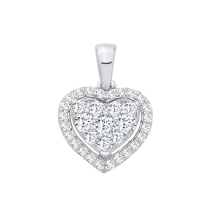 18ct White Gold 0.40ct Diamond Heart Pendant