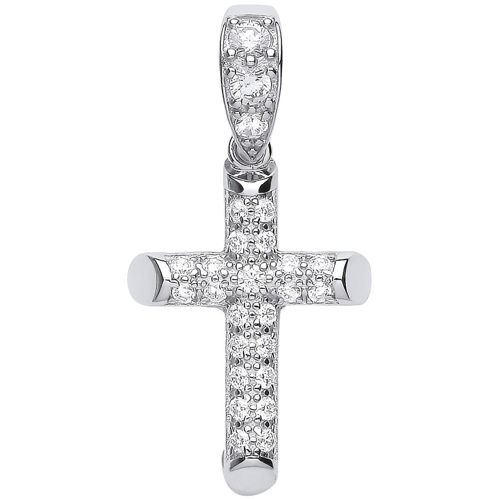 Silver Cubic Zirconia Cross