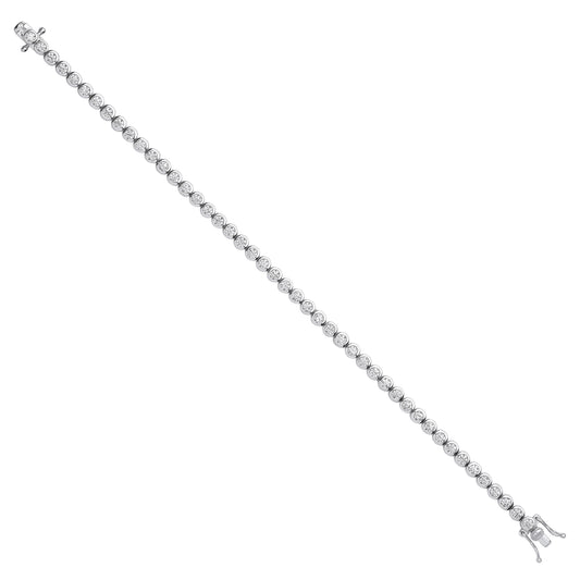 Silver Rubover Cubic Zirconia Tennis Bracelet