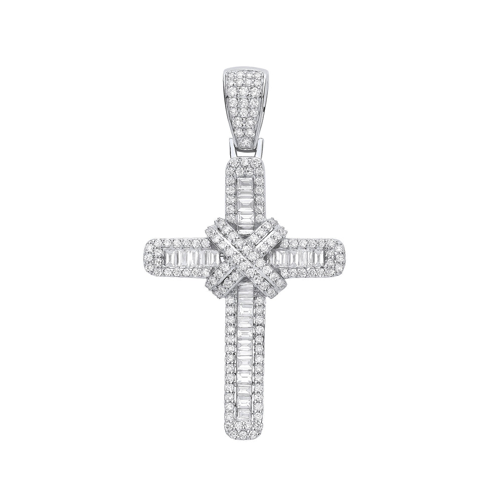 18ct White Gold 2.00ct Diamond Cross