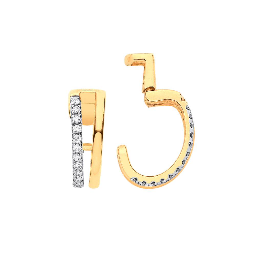 9ct Yellow gold 0.08ct single cuff earring – product view