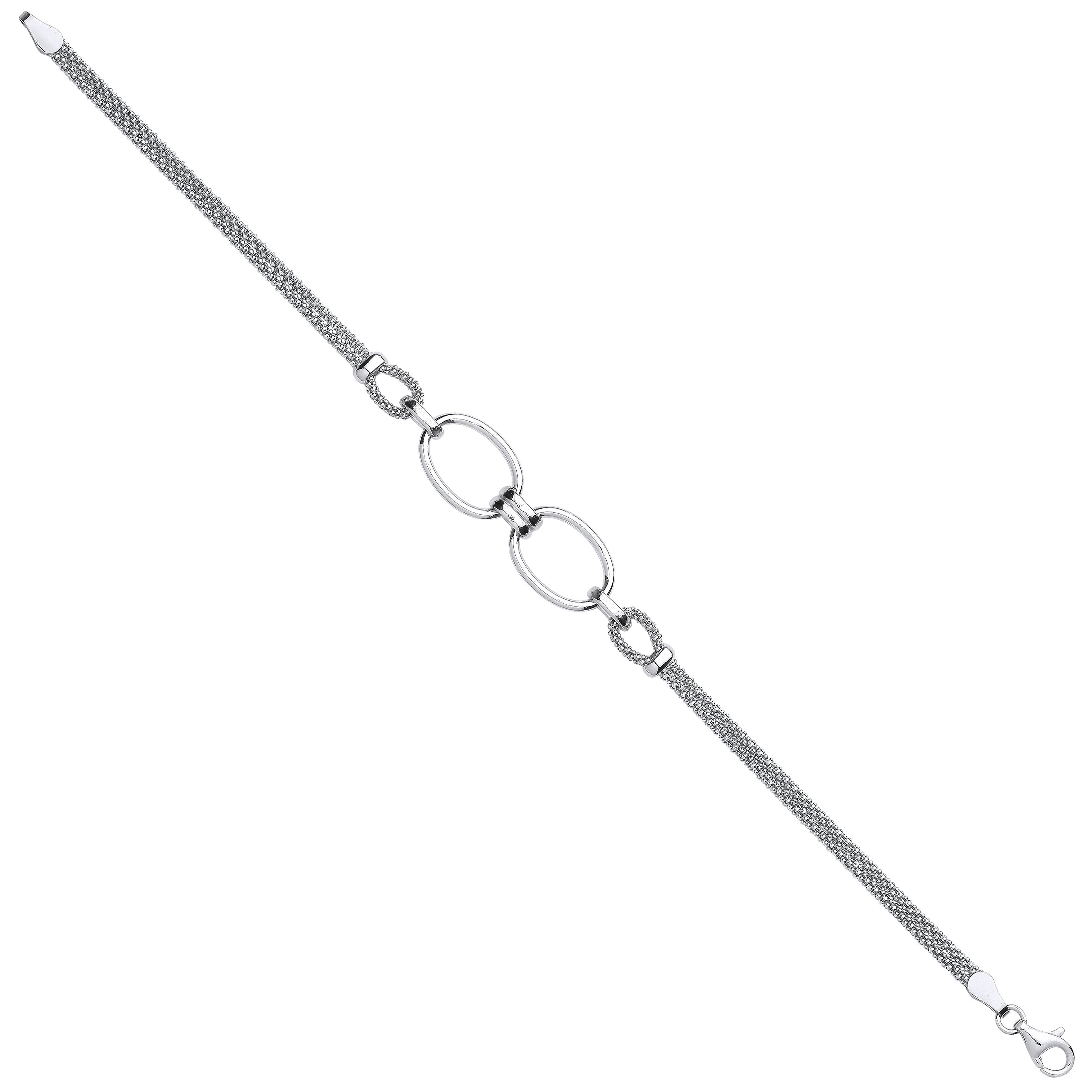 Silver oval circles bracelet