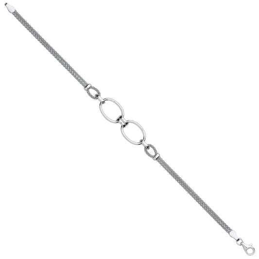 Silver oval circles bracelet
