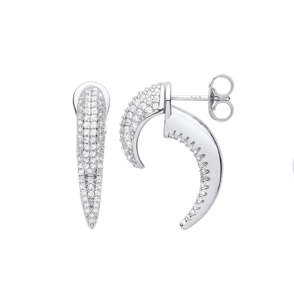 Silver Cubic Zirconia Talon Earrings – product view