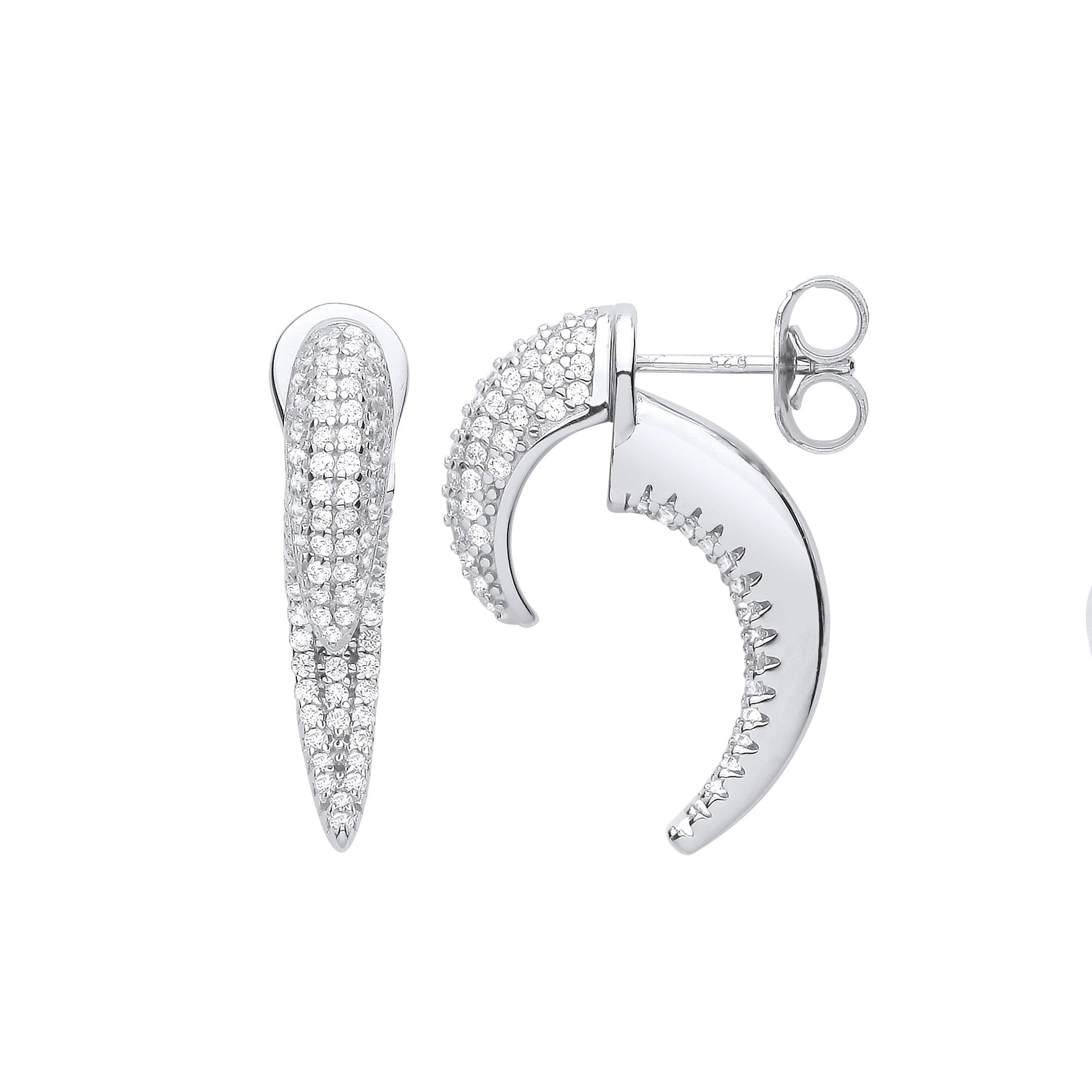 Silver Cubic Zirconia Talon Earrings