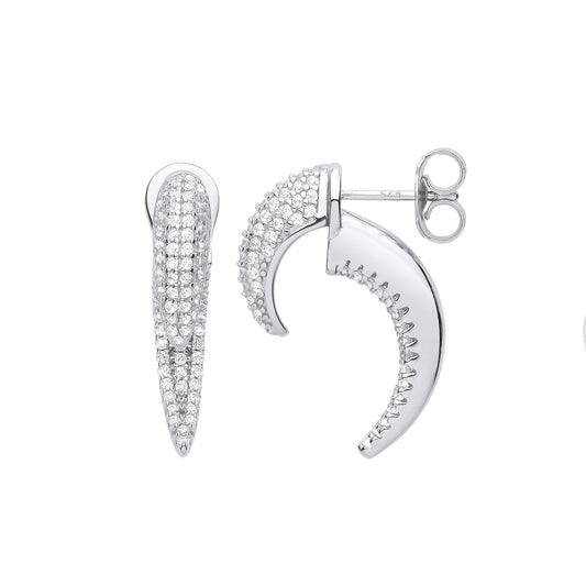 Silver Cubic Zirconia Talon Earrings