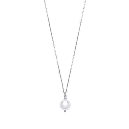 Silver 10mm White/Pearl Necklace
