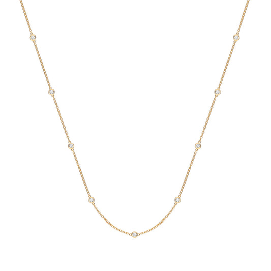 9ct Yellow Gold 0.50ct Rubover Diamond Chain (18in/45cm)
