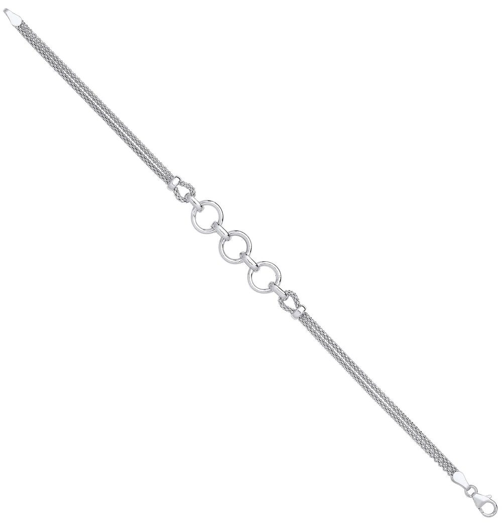 Silver Circles Ladies Bracelet – product view