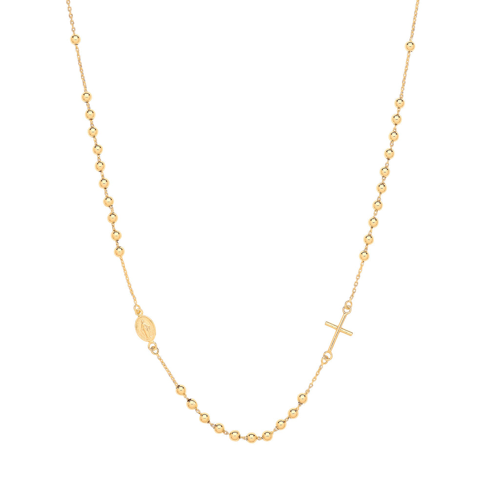 Yellow Gold Rosary Beads 18" (46cm)