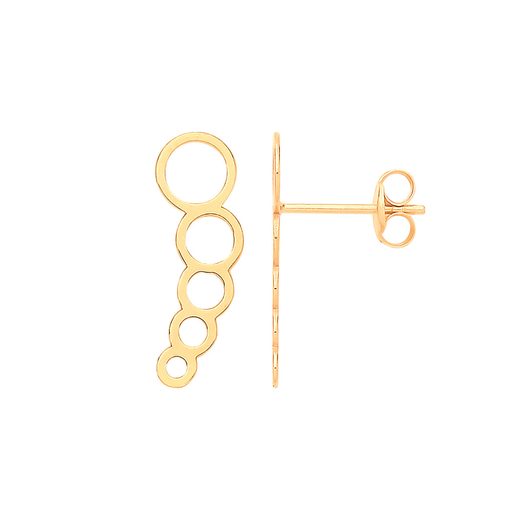 9ct Yellow Gold Graduated Circles Studs