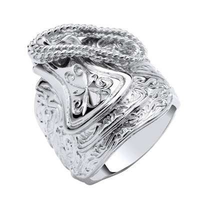 Silver Gents Large Saddle Ring