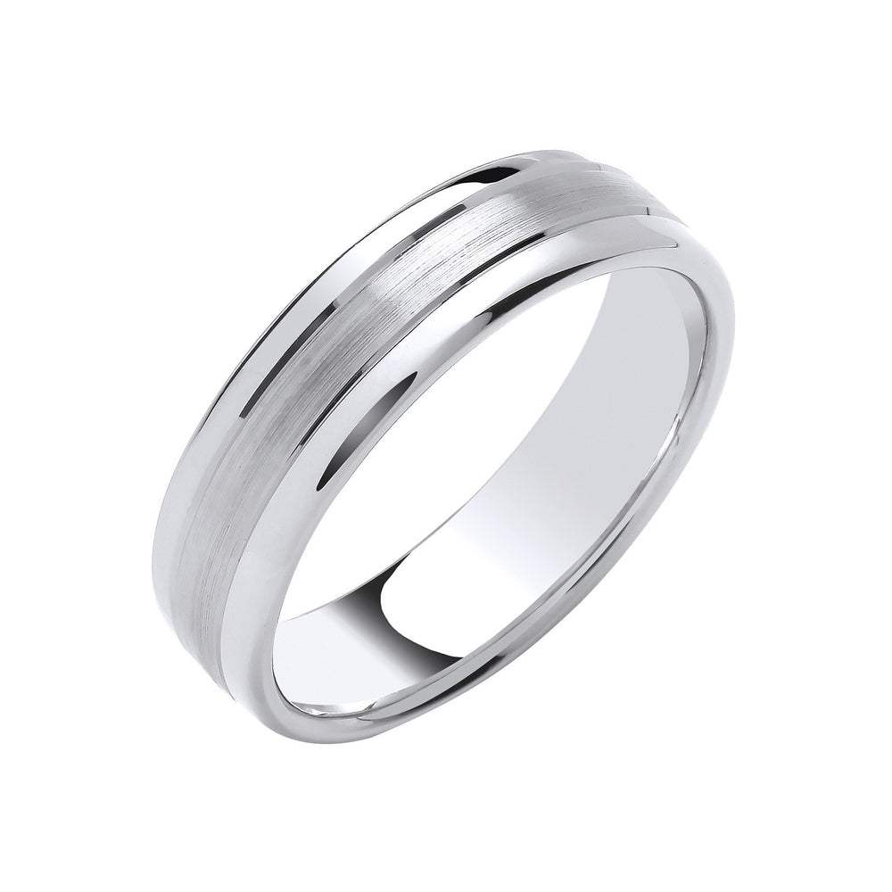6mm Soft Court Polished Edges & Matt Centre Wedding Band
