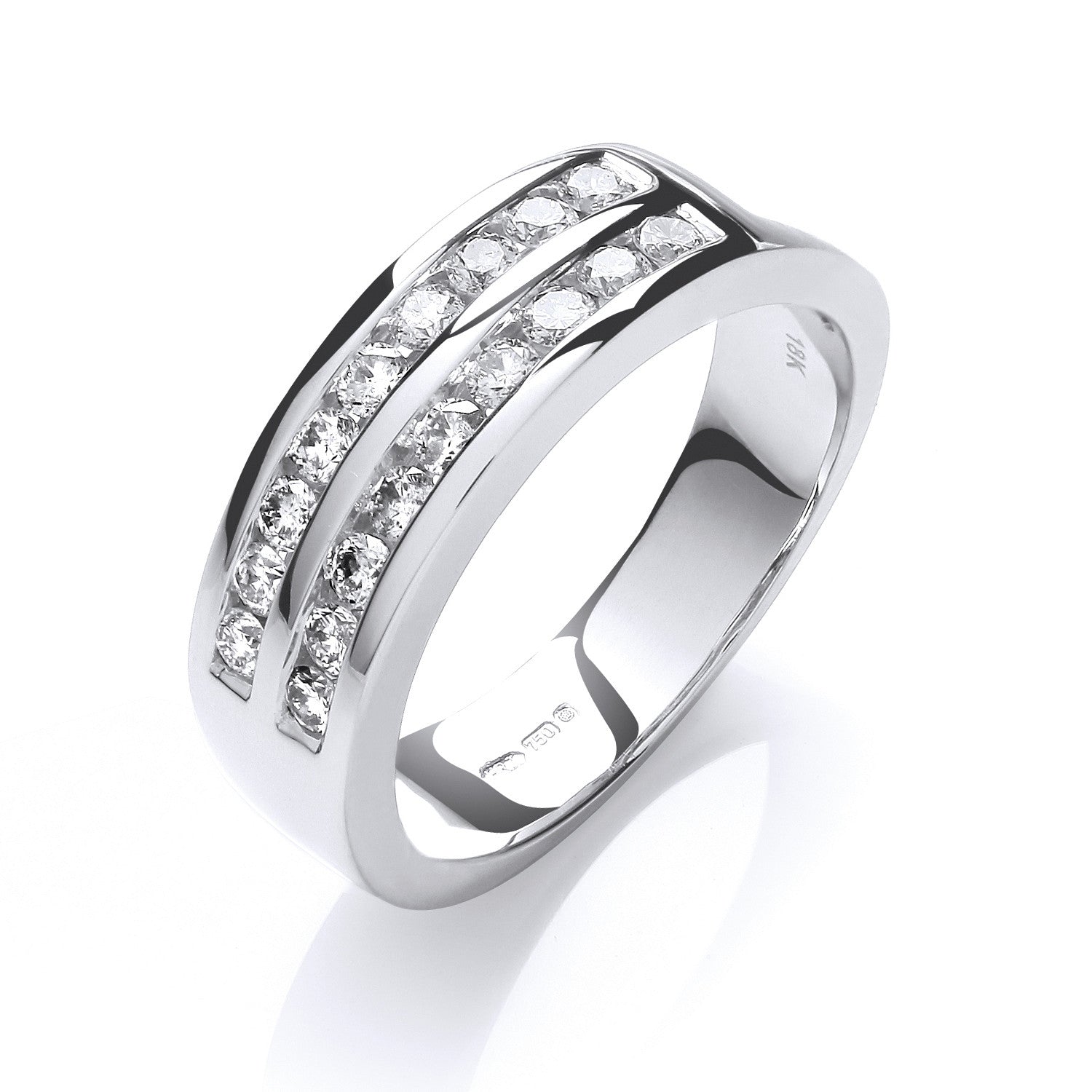18ct White Gold D.0.50ctw Diamond Half Eternity Ring