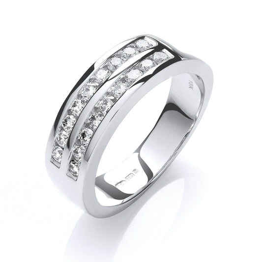 18ct White Gold D.0.50ctw Diamond Half Eternity Ring