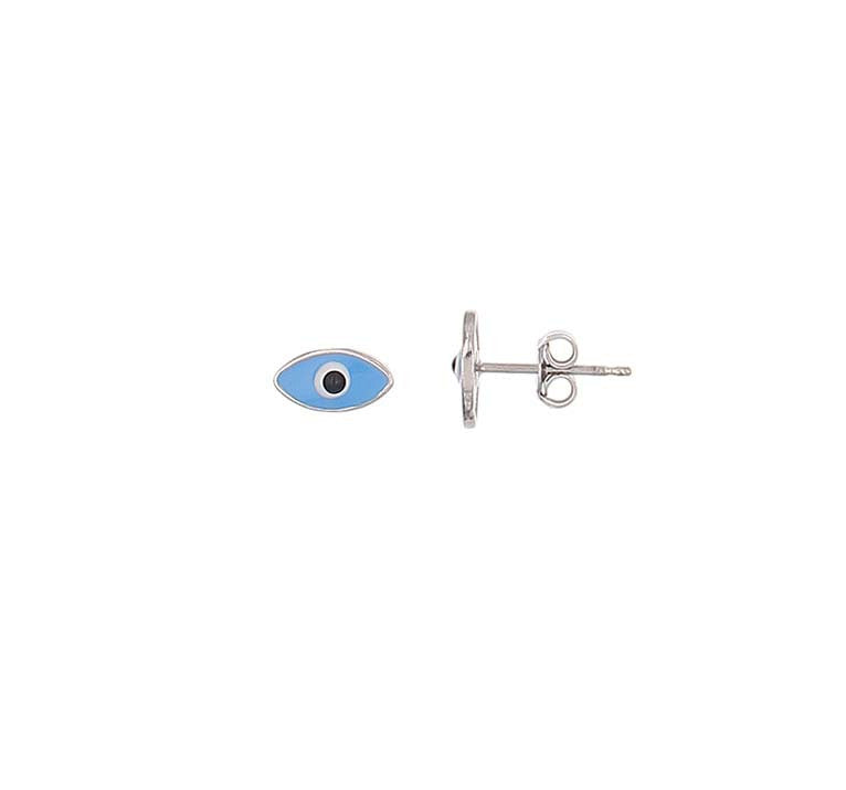 Silver Evil Eye Stud Earrings – product view