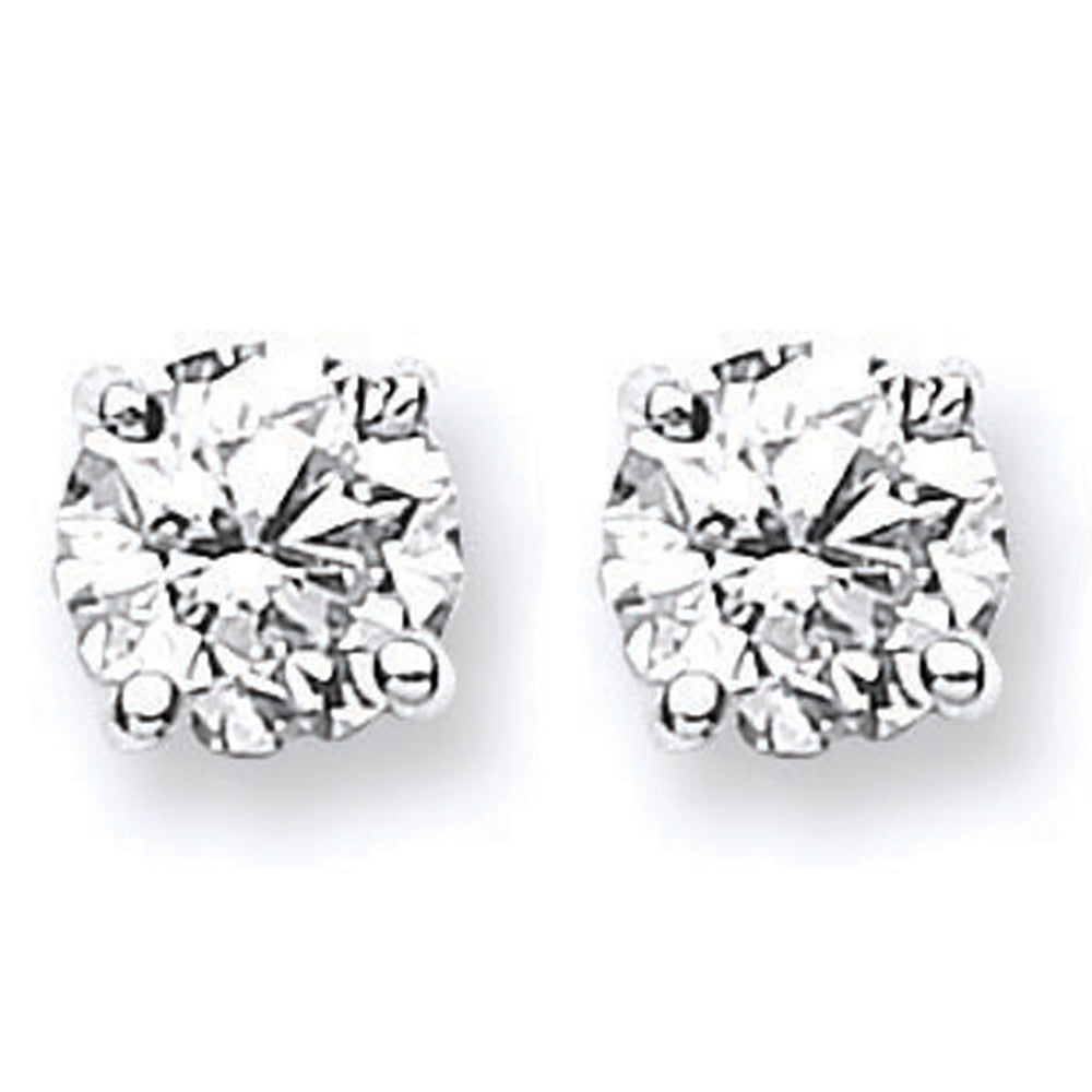 18ct White Gold 1.40 - 1.50ct Claw Set Diamond Stud Earrings