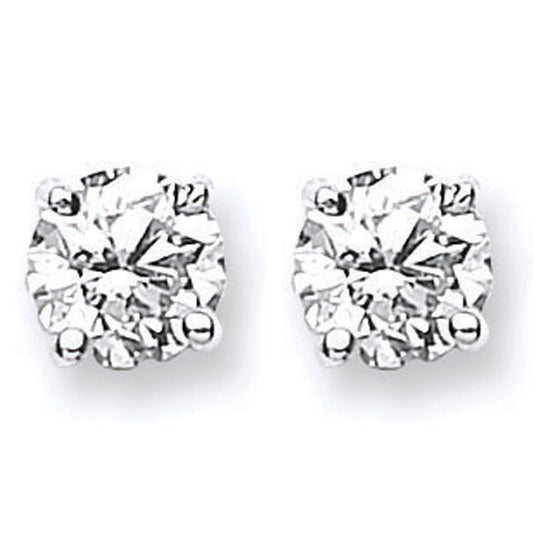 18ct White Gold 1.40 - 1.50ct Claw Set Diamond Stud Earrings