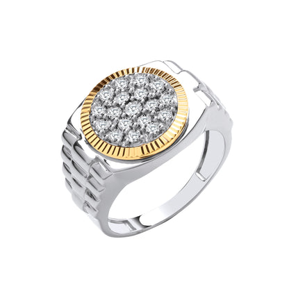 9ct Yellow/White Gold 0.20ctw Two Colour Diamond Ring