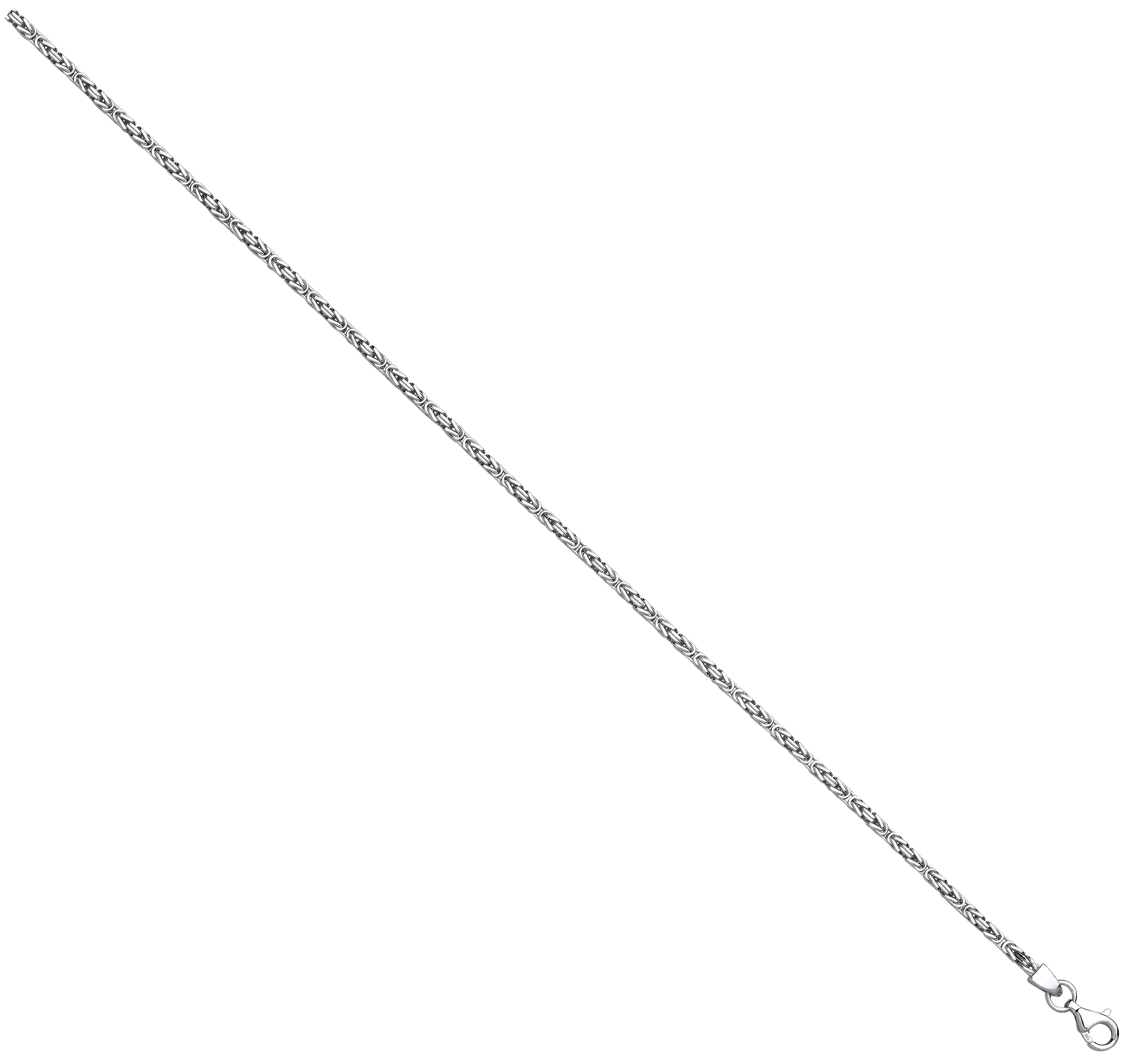 Silver 2.5mm Square Byzantine Chain