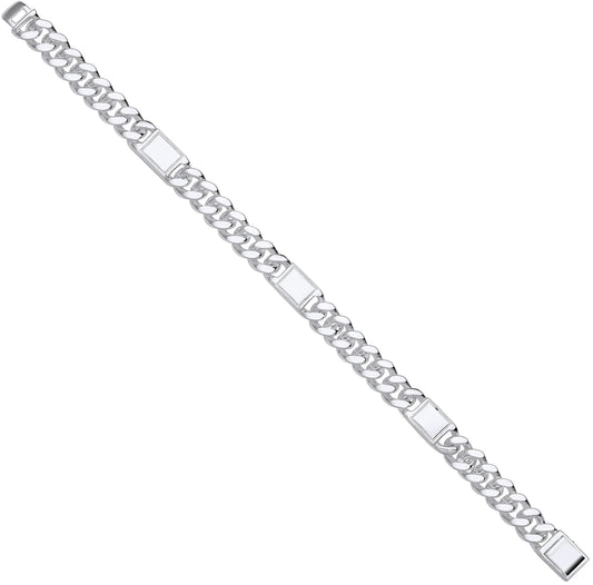 Silver Curb Fancy Gents Bracelet