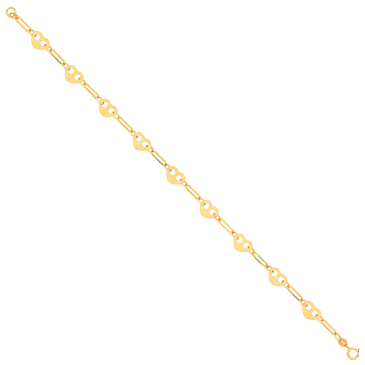 Yellow Gold Hearts Ladies Bracelet