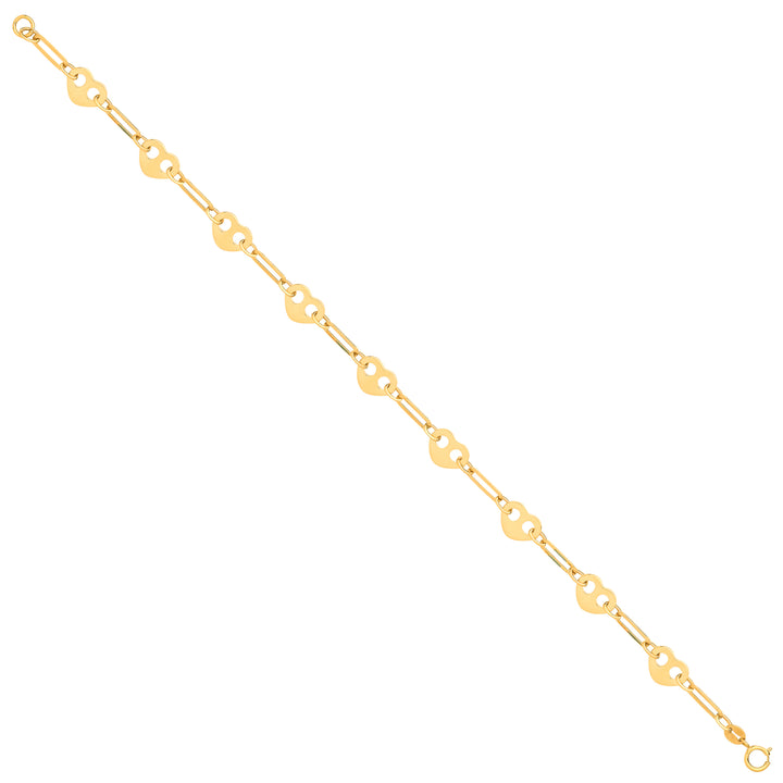 Yellow Gold Hearts Ladies Bracelet