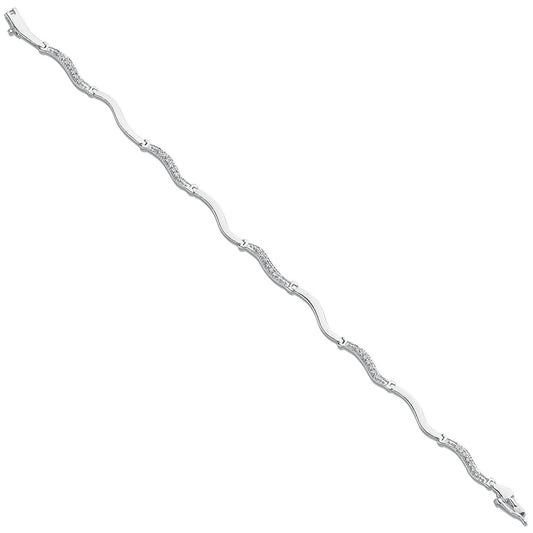 9ct White Gold 0.28ct Diamond Bracelet
