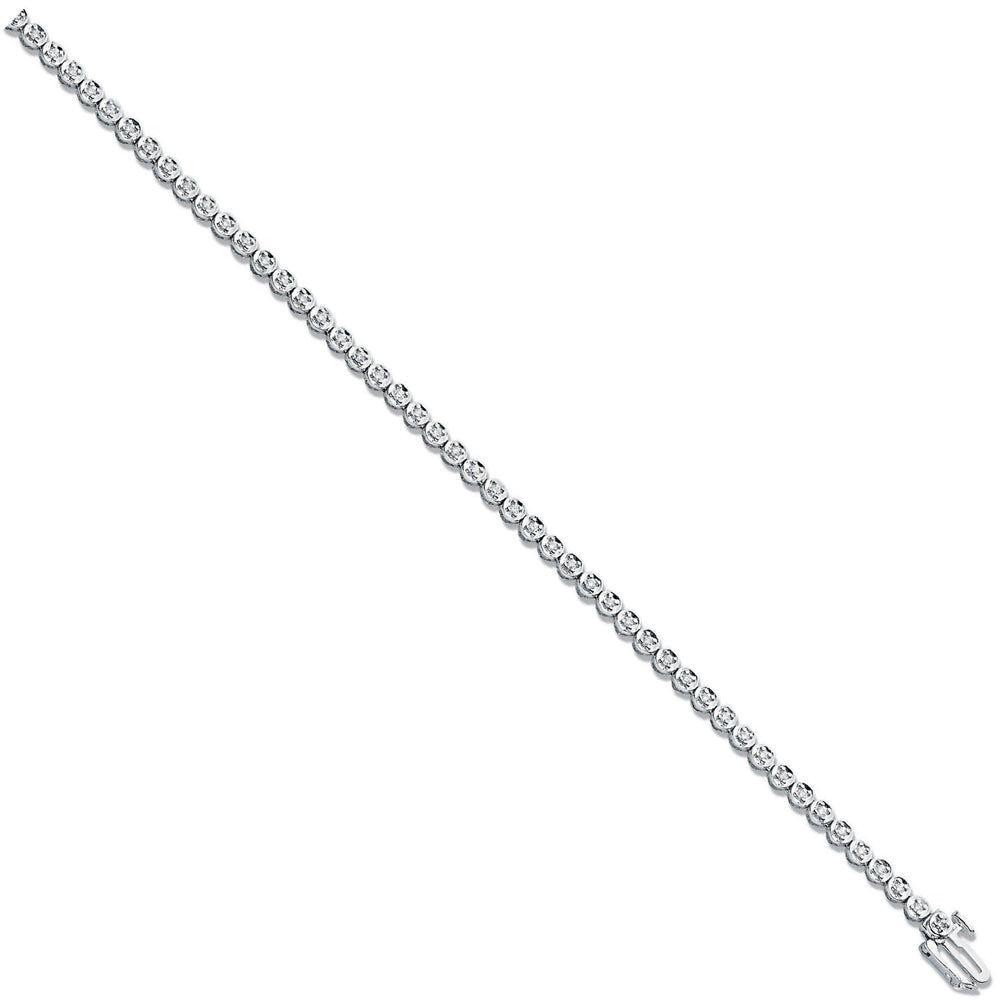 9ct White 0.55ct Diamond Tennis Bracelet