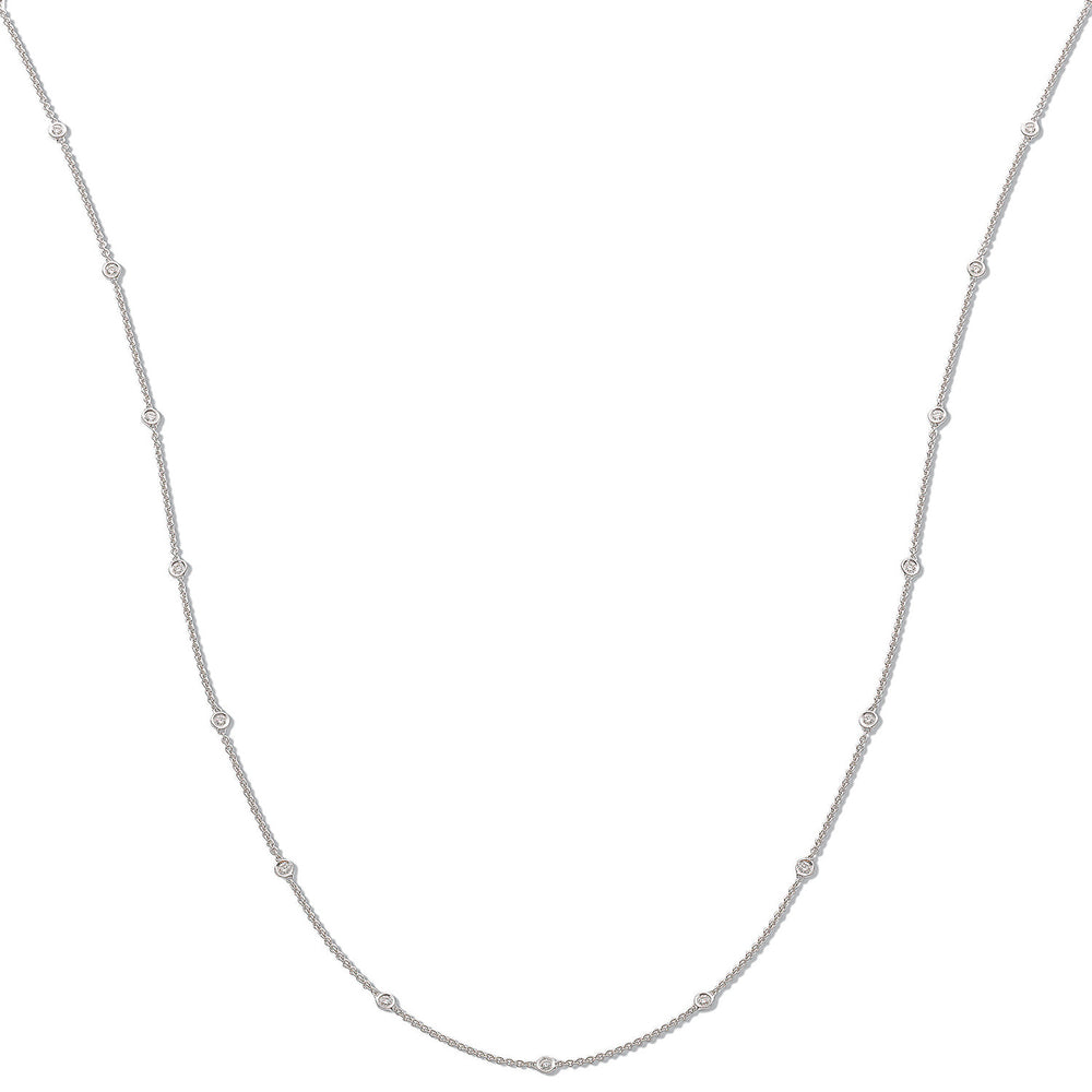 18ct White Gold 1.00ct Diamond by the yard Necklace (36in/91cm) – product view