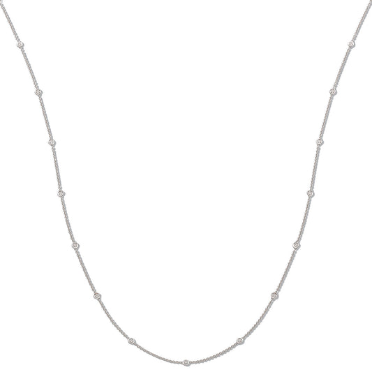 18ct White Gold 1.00ct Diamond by the yard Necklace (36in/91cm)