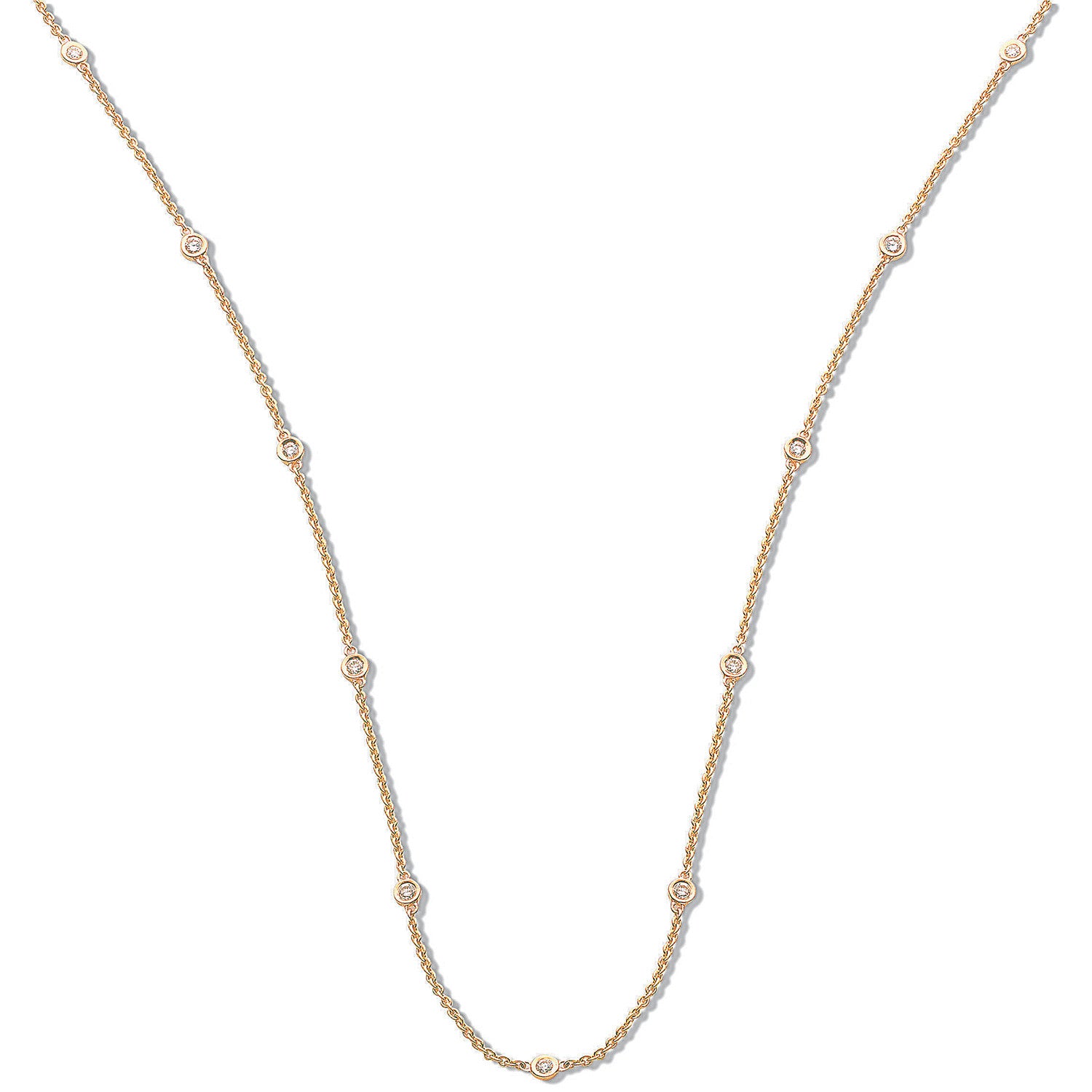 18ct Yellow Gold 0.50ct Diamond by the yard Necklace (18in/45cm)