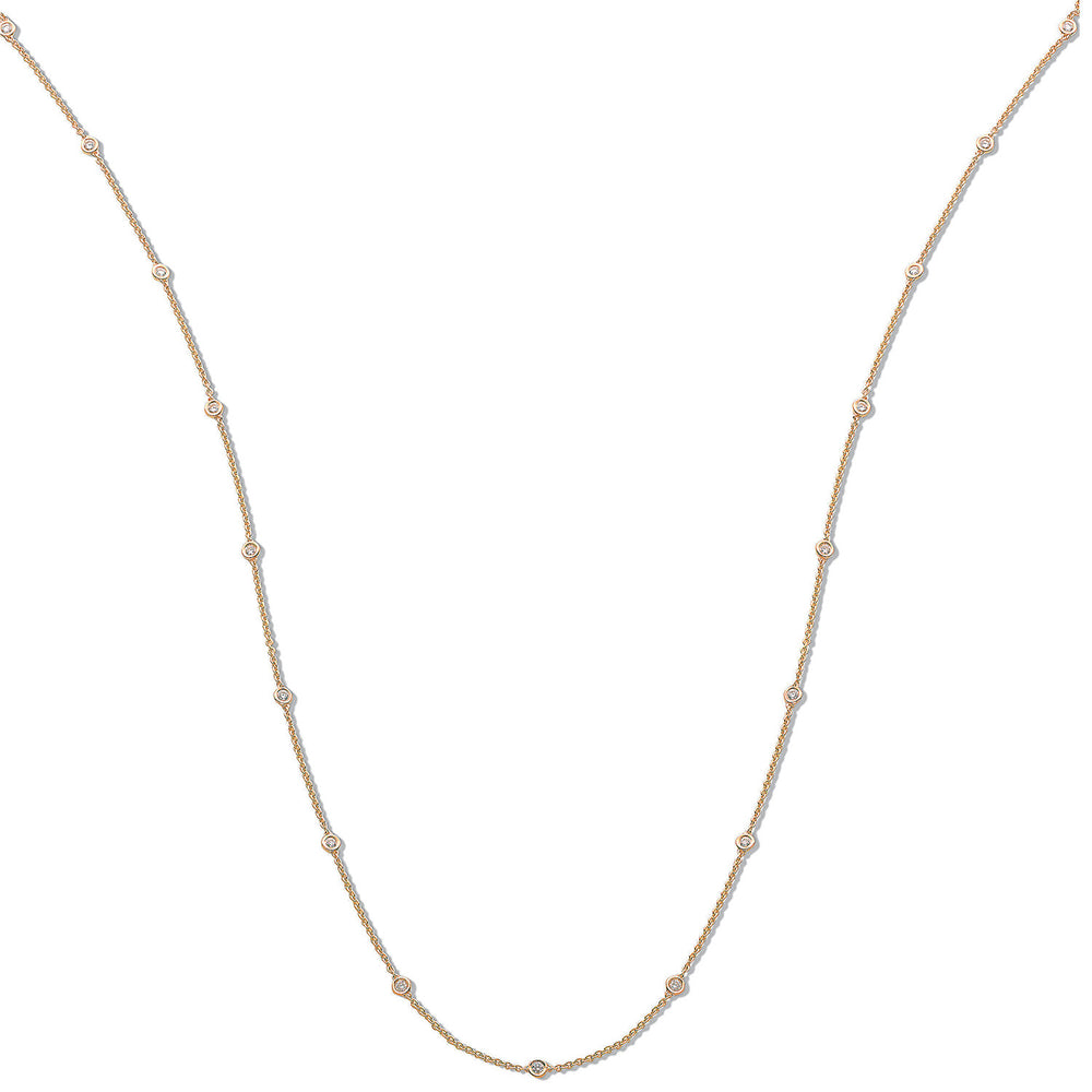 18ct Yellow Gold 1.00ct Diamond by the yard Necklace (36in/91cm)