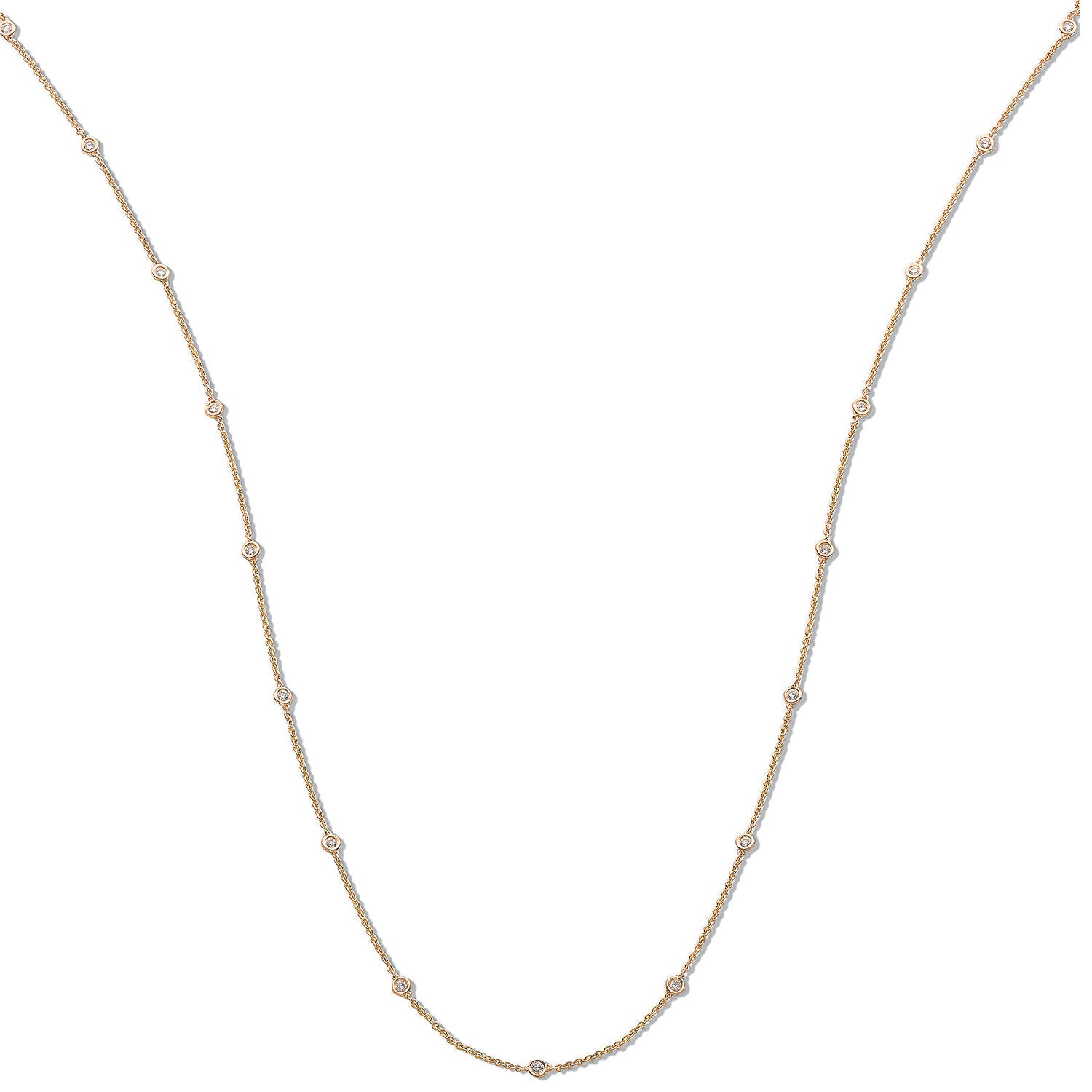 18ct Yellow Gold 1.00ct Diamond by the yard Necklace (36in/91cm)