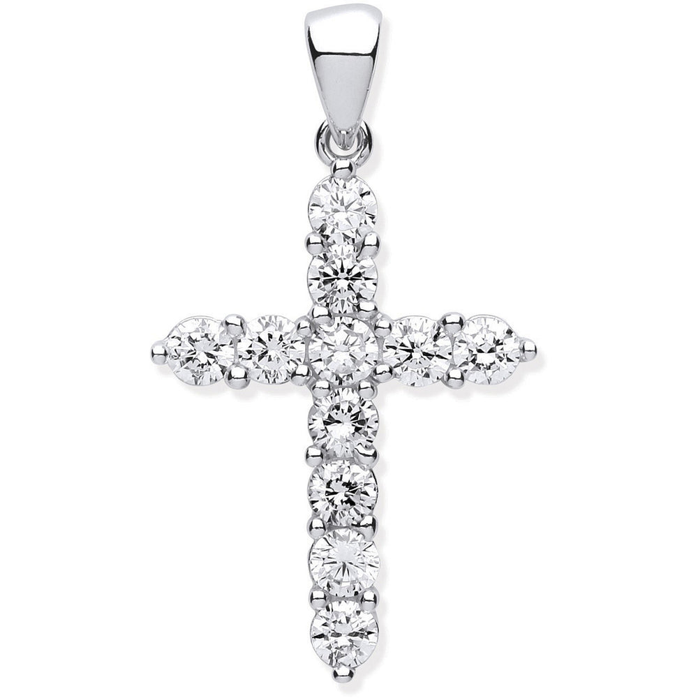 Silver Cubic Zirconia Cross